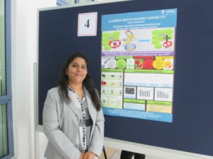 Renu GEETHA BAI from the Department of Chemical & Environmental Engineering, with her poster titled A Carbon Battle Against Cancer!