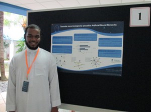 Abdullahi Shuaibu ADAMU from the Department of Computer Science, with his poster titled Toward More Biologically Plausible Artificial Neural Networks